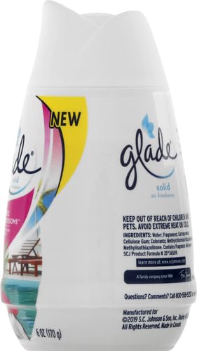 Glade Solid Air Freshener, Deodorizer for Home and Bathroom, Exotic Tropical Blossoms, 6 Oz