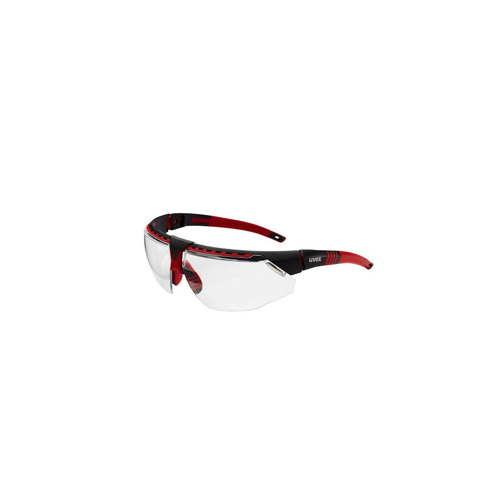 Uvex S2860 Avatar Adjustable Safety Glasses with Hardcoat Anti-Scratch Coating, Standard, Red/Black