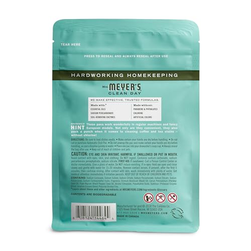 MRS. MEYER'S CLEAN DAY Automatic Dishwasher Pods, Basil, 20 Count