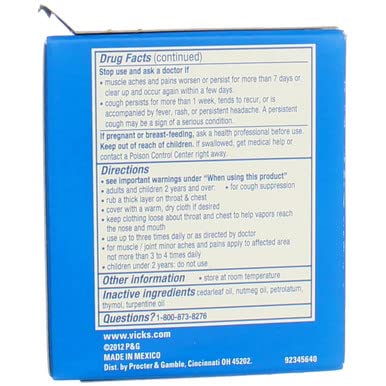 Vicks VapoRub Ointment 6 oz (Pack of 6)