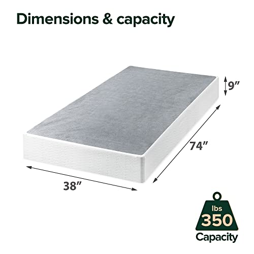 ZINUS 9 Inch Metal Smart Box Spring with Quick Assembly, Mattress Foundation, Strong Metal Frame, Easy Assembly, Twin
