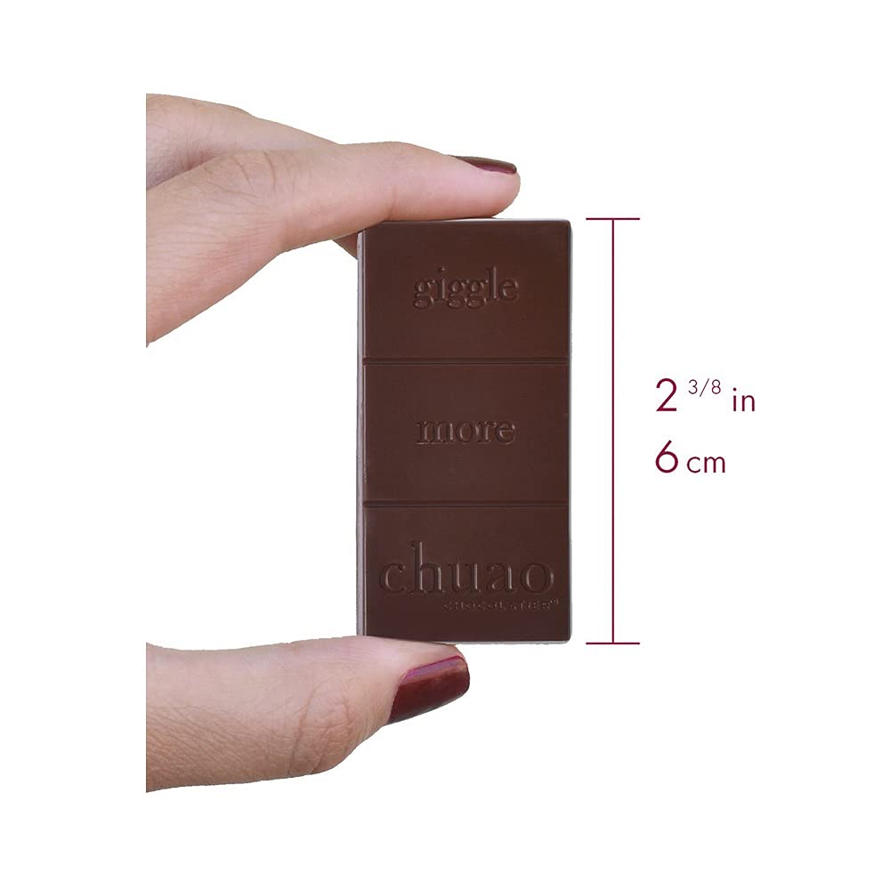 Chuao Chocolatier Firecracker Dark Chocolate Mini Bars | Gourmet Sea Salt Chipotle Popping Candies No Preservatives | For Gift Baskets, Christmas, Birthday, Care Package | 24 Pack