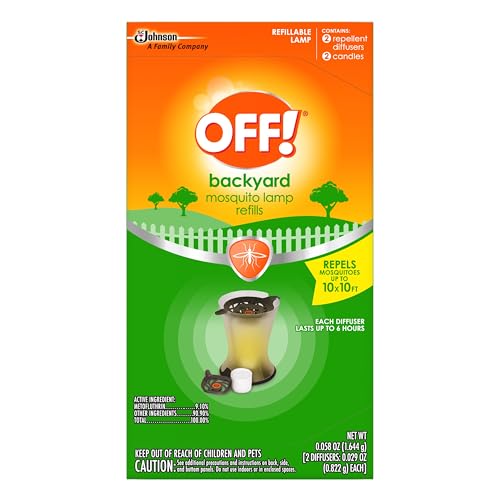 OFF! Refillable Mosquito Lamp, Repels Mosquitoes up to 10 x 10 feet, Protection for up to 6 Hours, 1 Count