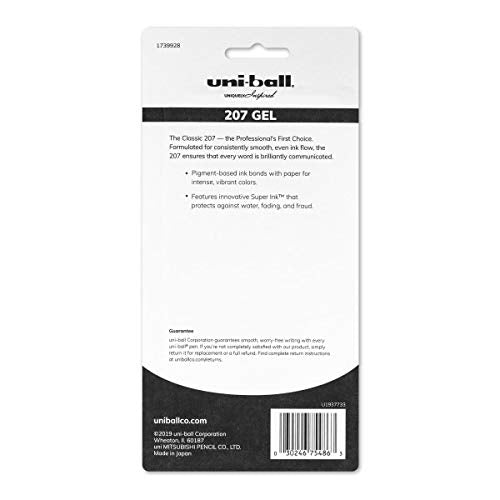 Uni-Ball 1739928 uni-ball 207 Colors Retractable Gel Pens, Medium Point (0.7mm), Assorted, 4 Count