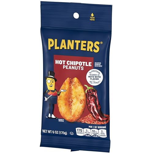 Planters Hot Chipotle Peanuts (12 ct Pack, 6 oz Packs)