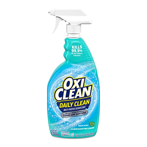 OxiClean Daily Cleaner Multi-Purpose Disinfectant Spray, Oxygen-Based Formula, Cleans and Sanitizes, Fresh Scent, Chlorine & Bleach Free, 30 fl oz (Pack of 4)