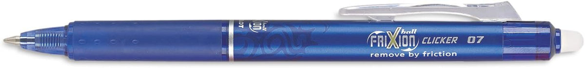 Pilot, FriXion Clicker Erasable Gel Pens, Fine Point 0.7 mm, Pack of 12, Blue