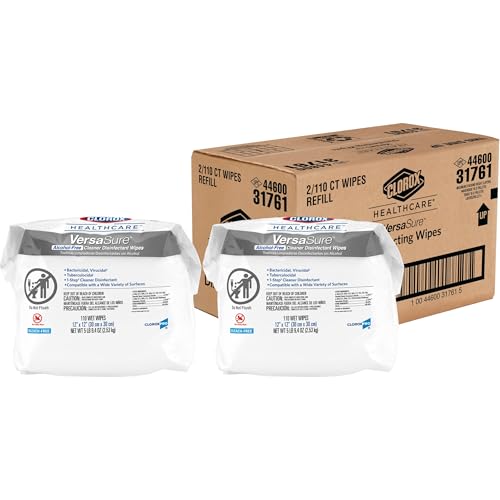 Clorox Healthcare VersaSure Cleaner Disinfectant Wipes, 110 Count Refill, 2 Refills/Case