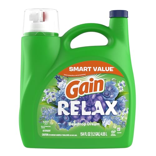 Gain Liquid Laundry Detergent, Relax, HE Compatible, 154 fl oz, 107 Loads