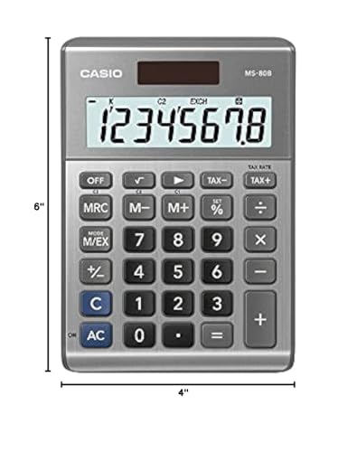 Casio MS-80B Standard Function Desktop Calculator Silver