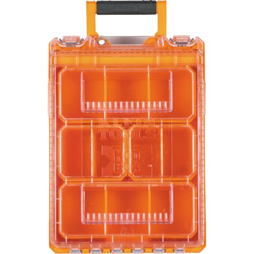 Klein Tools 54808MB MODbox Tall Compartment Box, Half-Width Tool Organizer, Small Parts Tool Box with 10 Compartments, 4 Removable Bins, Stackable Module