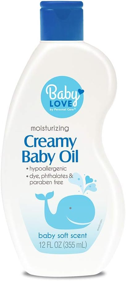 personal care Moisturizing Creamy Baby Oil, Hypoallergenic,12 oz Pack of 3
