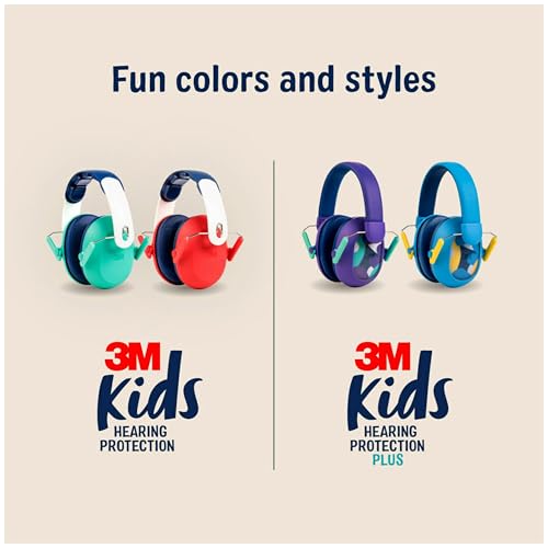 3M Kids Hearing Protection, Kids Ear Protection with Adjustable Headband, 22dB Noise Reduction Rating, Green