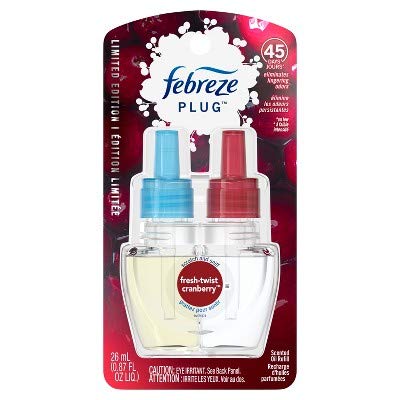 Febreze Plug Air Freshener Scented Oil Refill, Fresh-Twist Cranberry (4)