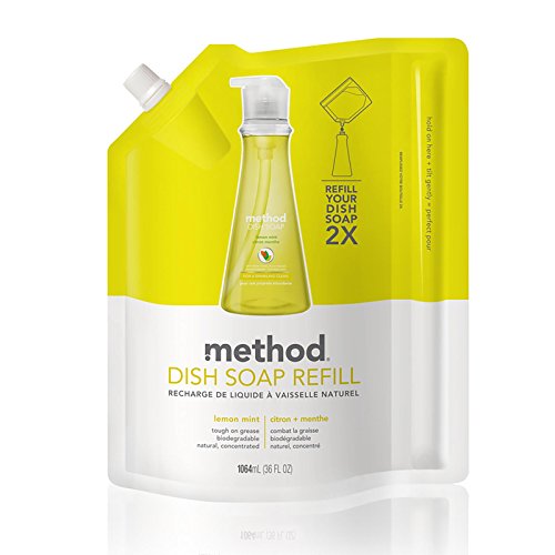 Method Gel Dish Soap Refill, Lemon Mint, 36 Ounces, 1 pack, Packaging May Vary