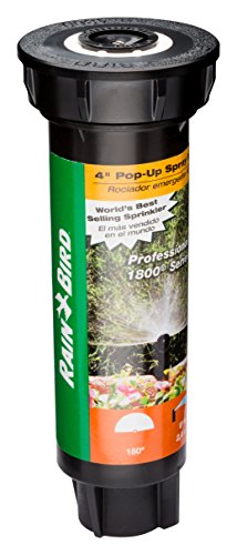 Rain Bird 1804H Professional Pop-Up Sprinkler, 180° Half Circle Pattern, 8' - 15' Spray Distance, 4" Pop-up Height