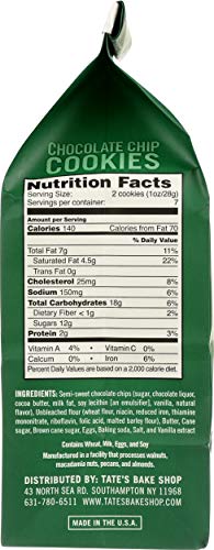 Tate's Bake Shop Cookies-Chocolate Chip, 7 Ounce