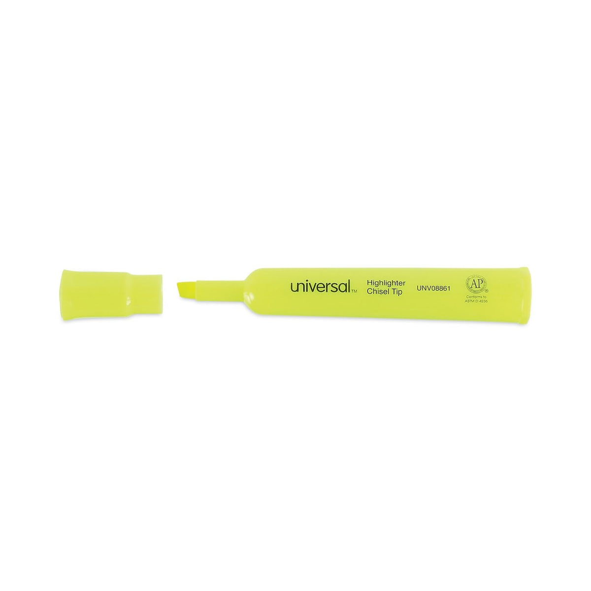 Universal UNV08861 Desk Highlighter Chisel Tip Fluorescent Yellow (1 Dozen)