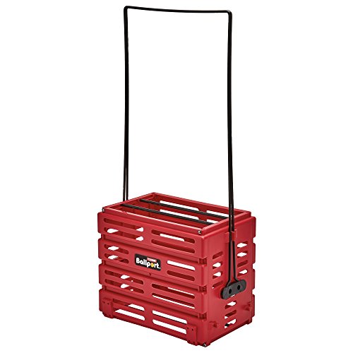 Tourna Ballport Tennis Ball Hopper Holds 80 Balls Durable and Lightweight, Red