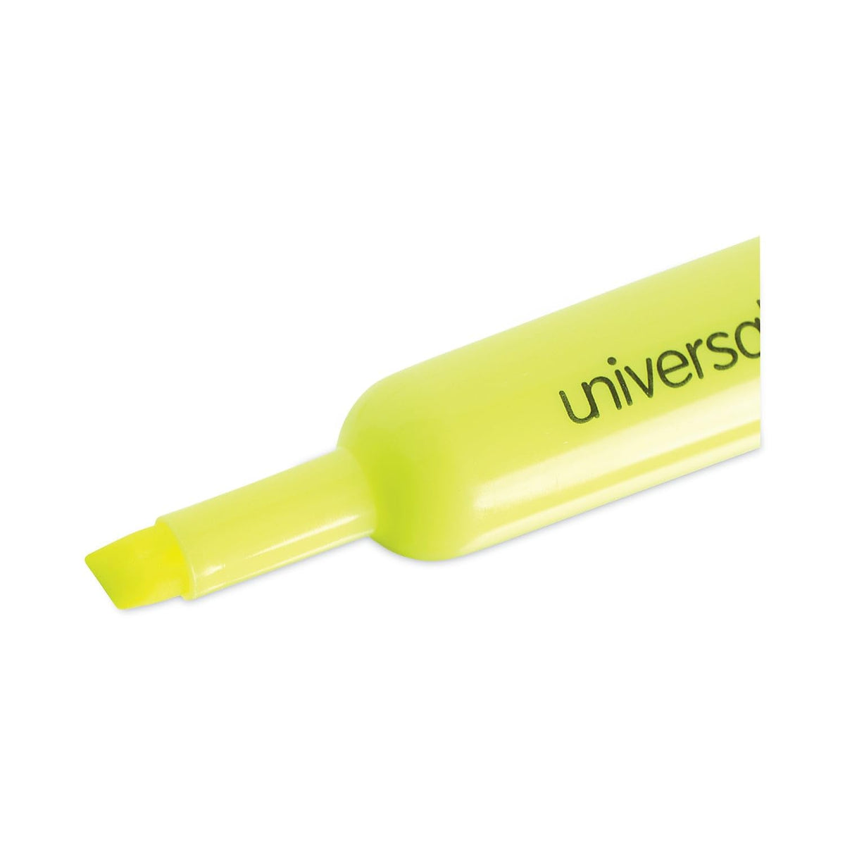 Universal UNV08861 Desk Highlighter Chisel Tip Fluorescent Yellow (1 Dozen)