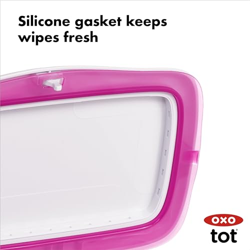 OXO Tot Perfect Pull Wipes Dispenser, â€ŽPlastic, Silicone, Pink