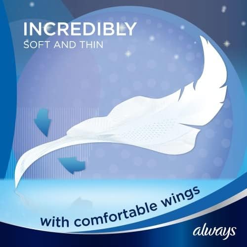 Always Infinity Night (Size 3) Sanitary Pads with Wings, 10 per Pack (Pack of 4)