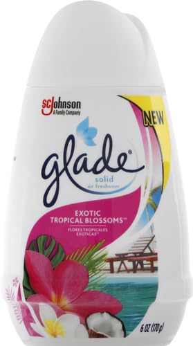 Glade Solid Air Freshener, Deodorizer for Home and Bathroom, Exotic Tropical Blossoms, 6 Oz