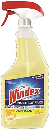 Windex Glass & Multi Surface Cleaning Bundle - Three 23oz Sprays Bottles (Ammonia D, Vinegar & Yellow Disinfectant)