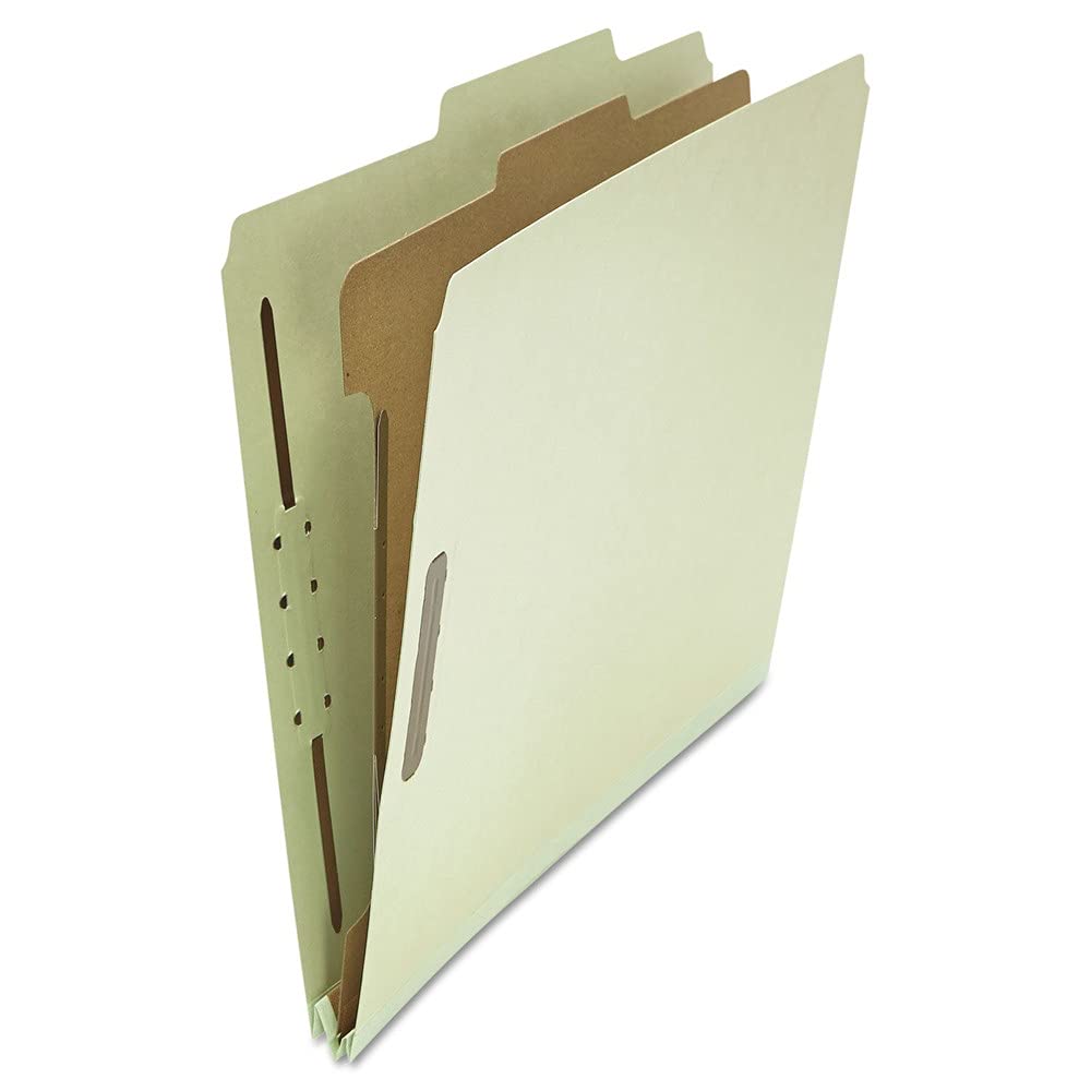 Universal UNV10253 4-Section Pressboard Classification Folder - Letter, Gray-Green (10/Box)