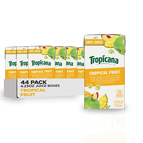 Tropicana 100% Juice Box, Tropical Fruit, 4.23 Oz, Pack of 44