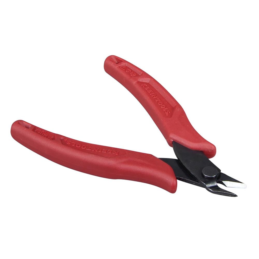 Klein Tools D275-5 Diagonal Flush Cutters, Made in USA, Micro Wire & Compact Zip Tie Cutter, Ultra-Slim Precision Flush Cutter for Work in Confined Areas, 5-Inch
