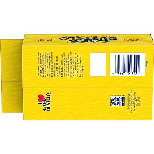 Café Bustelo Espresso Dark Roast Ground Coffee Brick, 16 Ounces (Pack of 12)