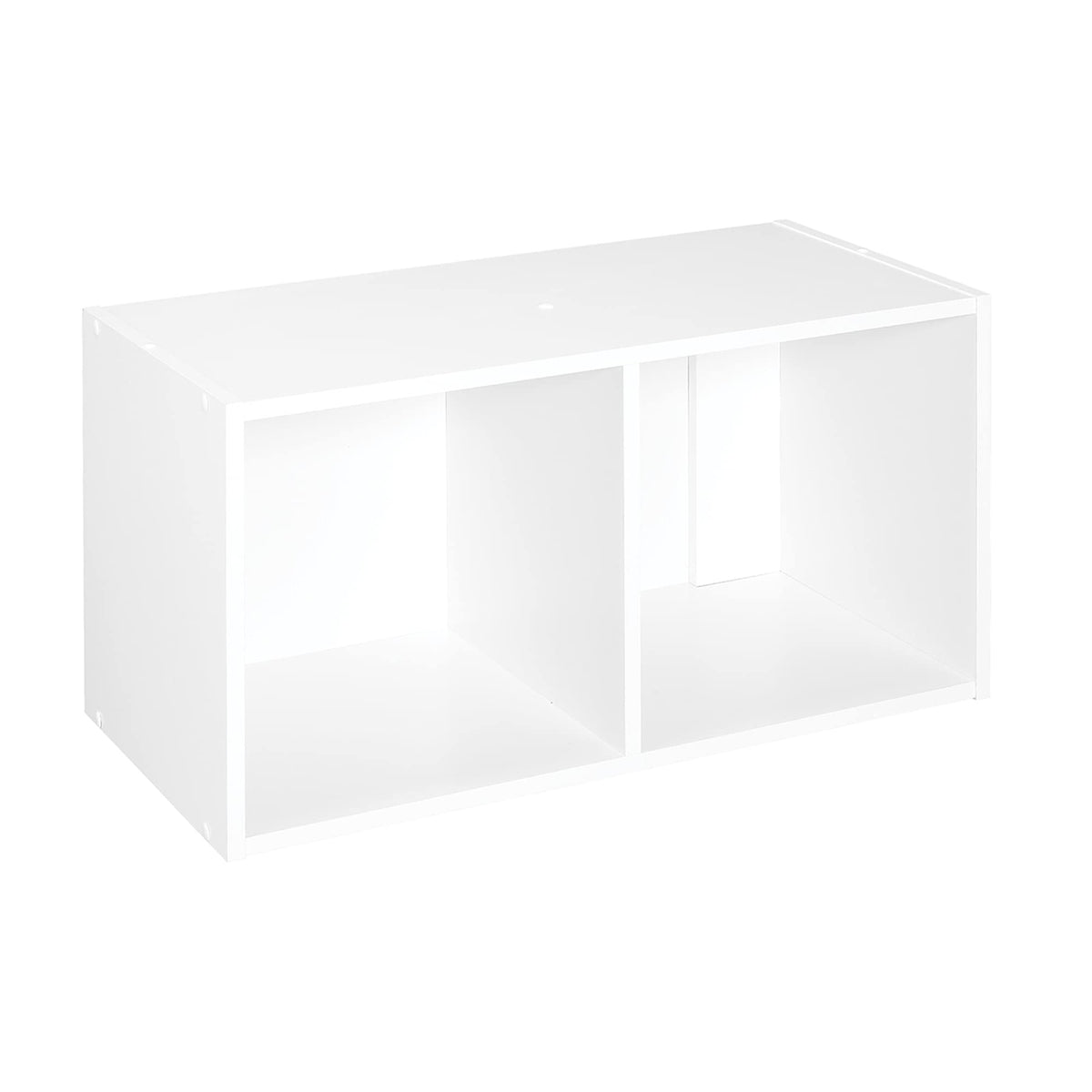 ClosetMaid Cubeicals 2 Cube Storage Shelf Organizer Bookshelf, Stackable or Hanging Wall Mount, Easy Assembly, White Wood Finish