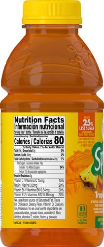 V8 Splash Tropical Blend Flavored Juice Beverage, 16 fl oz Bottle (12 Pack)