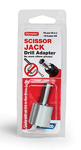 Camco RV Leveling Scissor Jack Socket Drill Adapter - Fits 3/8" and 1/2" Power Drills - Works With All 3/4" Hex Drive Jacks (57363)