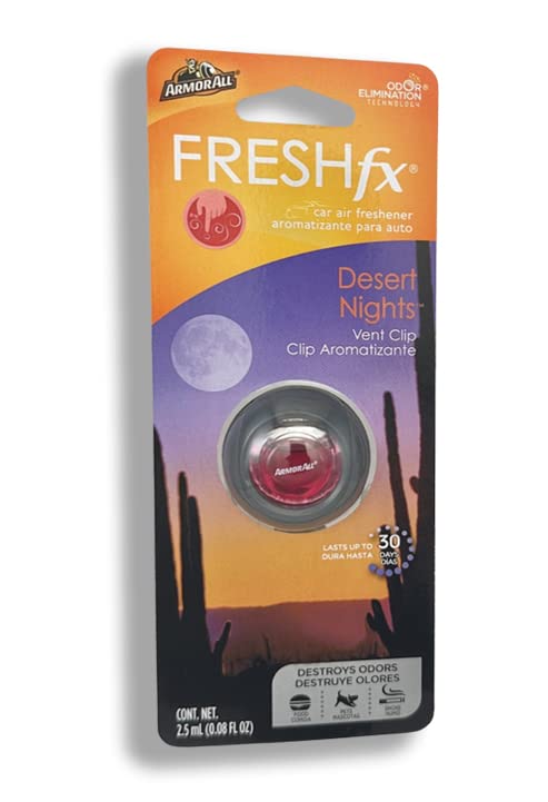 Armor All Car Air Freshener and Purifier - Odor Eliminator for Cars & Truck, Desert Nights, Vent Clip, 1 Pack