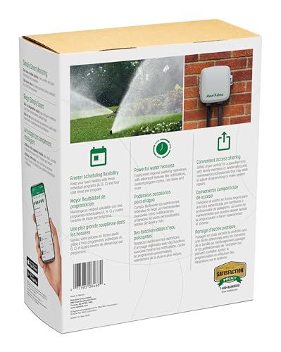 Rain Bird ARC8 App-Based Indoor/Outdoor Smart Irrigation WiFi Timer/Controller, 8-Zone/Station, EPA WaterSense Certified, Compatible with Alexa