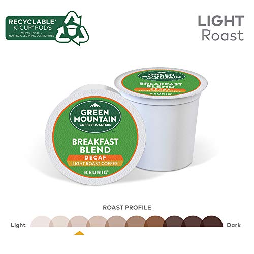 Green Mountain Keurig Decaf Coffee Breakfast Blend, 0.31 Ounce (Pack of 12)