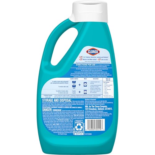CLOROX Laundry Sanitizer, 0% Bleach, Color Safe, Clean Linen, 42 Fluid Ounces (Pack May Vary)