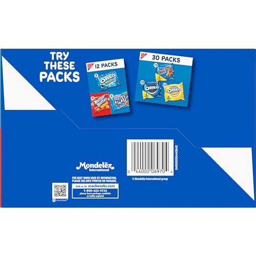 Nabisco Cookies & Cracker Variety Pack, OREO, RITZ & CHIPS AHOY!, 30 Snack Packs