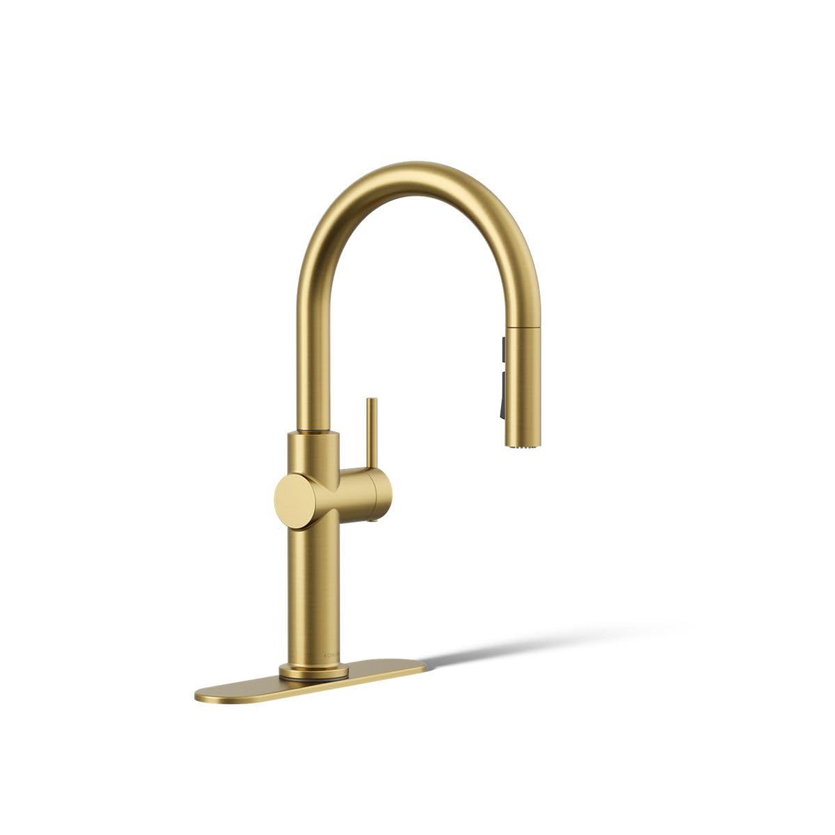 KOHLER 22972-2MB Crue Pull Down Kitchen Faucet, Pull-Down Sprayer, Vibrant Brushed Moderne Brass
