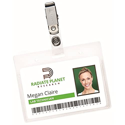 Avery Heavy Duty Badge Holders, 2.25" x 3.5", 50 Horizontal Name Badge Holders with Clips (2921)