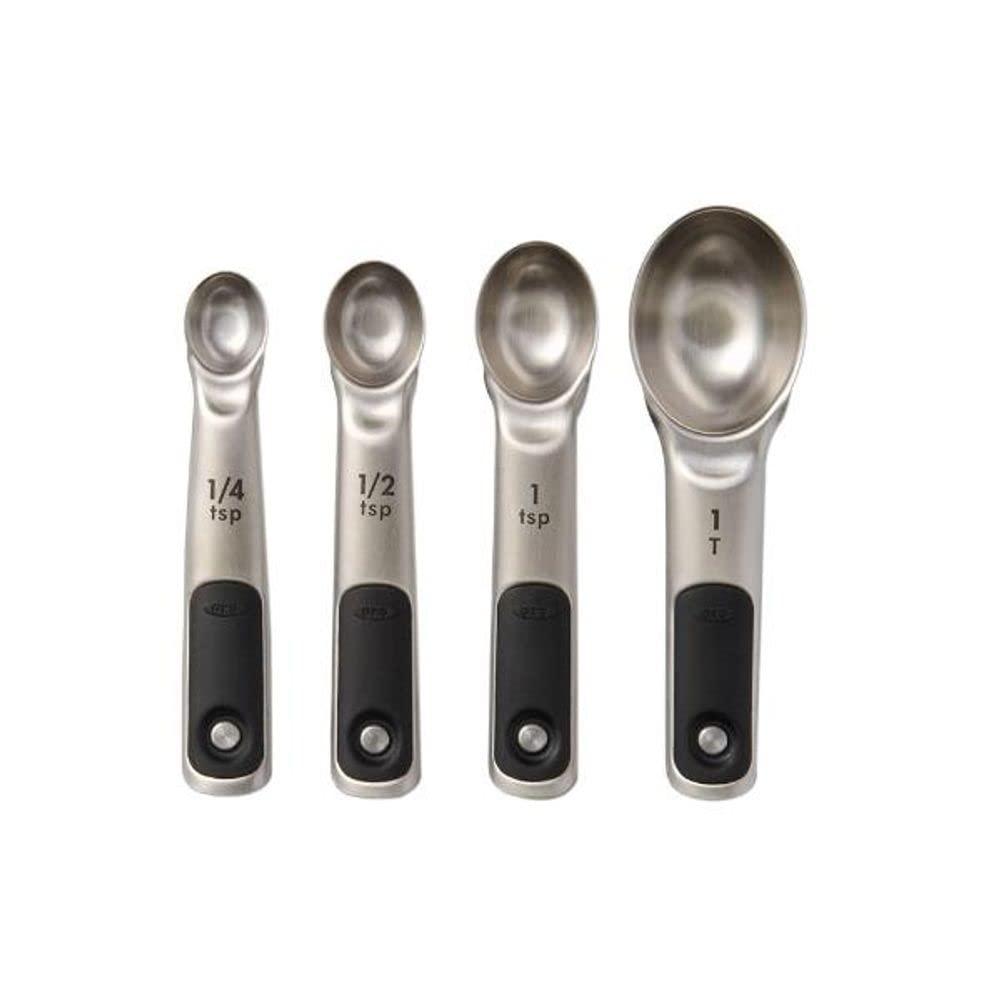 OXO Good Grips 4 Piece Stainless Steel Measuring Spoons with Magnetic Snaps