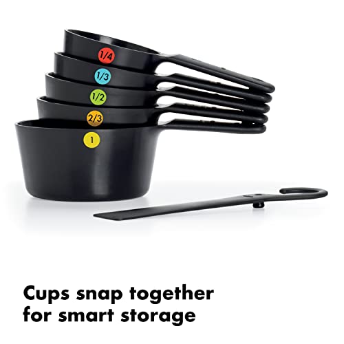 OXO Good Grips 6- Piece Plastic Measuring Cups, Black