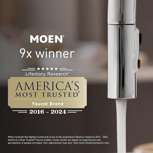 Moen S73004EVBL Weymouth Smart Touchless Pull Down Sprayer Kitchen Faucet with Voice Control and Power Boost, Matte Black