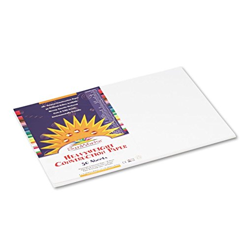 Prang (Formerly SunWorks) Construction Paper, Bright White, 12" x 18", 50 Sheets