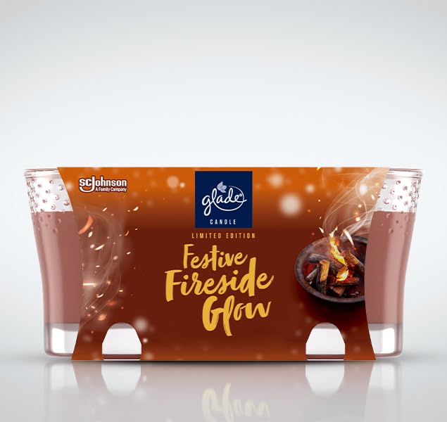 Glade Festive Fireside Glow Candle Twin Pack