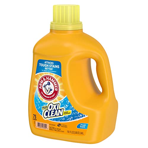 Arm & Hammer Plus OxiClean Fresh Scent, 75 Loads Liquid Laundry Detergent, 118.1 Fl oz