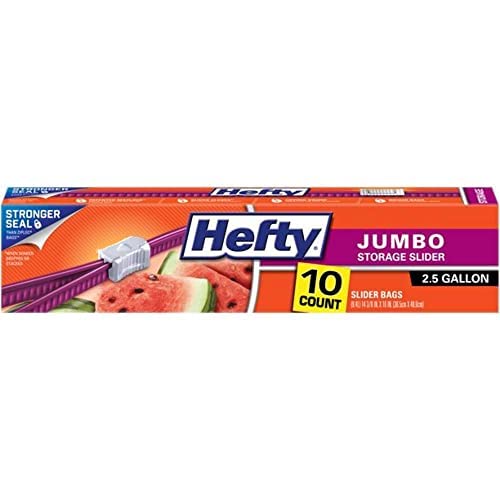 Hefty Slider Bag, Jumbo, 2.5 Gallon,10 Count (Pack - 3)