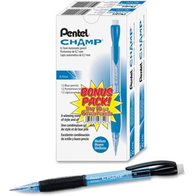 PENAL17CSWUS Champ Mechanical Pencil, 0.7 mm, Blue Barrel, 24/Pack (3 Pack Value Bundle)